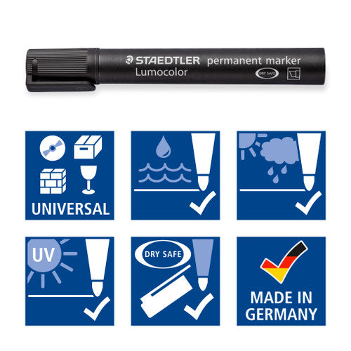 Staedtler 350-6 Permanent Purple/Violet Chisel Tip Lumocolor Marker Box of 10