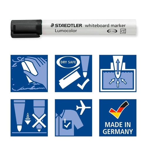 Staedtler 351-20 Non-Permanent Pink Bullet Tip Lumocolor Whiteboard Marker Box of 10