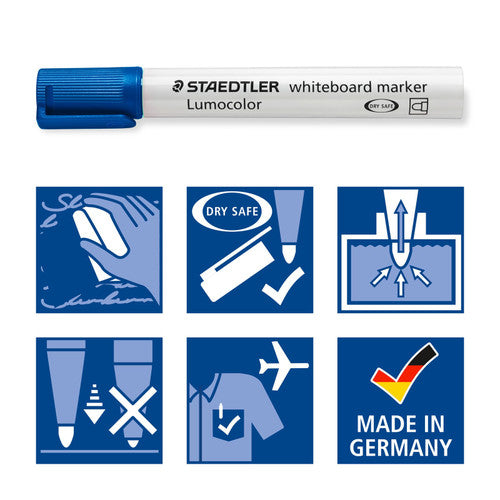 Staedtler 351-3 KP19 Lumocolor Whiteboard Marker Bullet Point Blue Cup of 19