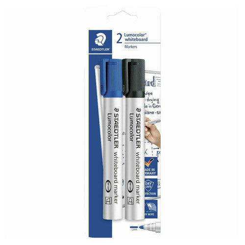 Staedtler 351-SBK2 Lumocolor Whiteboard Marker Bullet Point Assorted Card of 2 Carton of 10 Cards