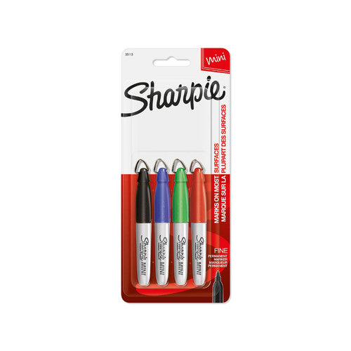 Sharpie Mini Permanent Marker Fine Point Assorted Pack 4 Box of 6