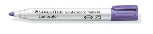 Staedtler Lumocolor 351-6 whiteboard marker violet showing single bullet tip marker for fifth category in multi-colour whiteboard annotation