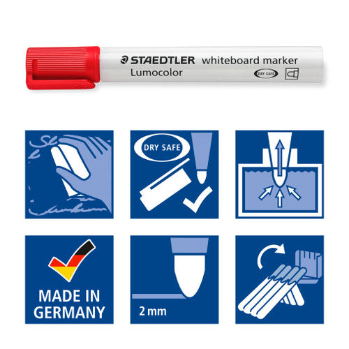 Staedtler Lumocolor Whiteboard Marker Non-Permanent Bullet Tip Wallet 4 351 WP4