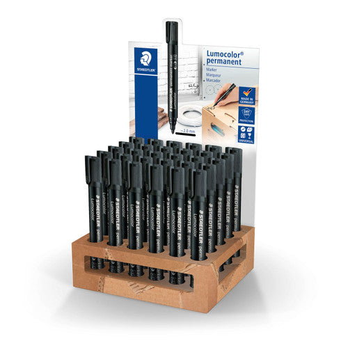Staedtler 352-9 CA30 Lumocolor Permanent Marker Bullet Point Black Counter Display of 30