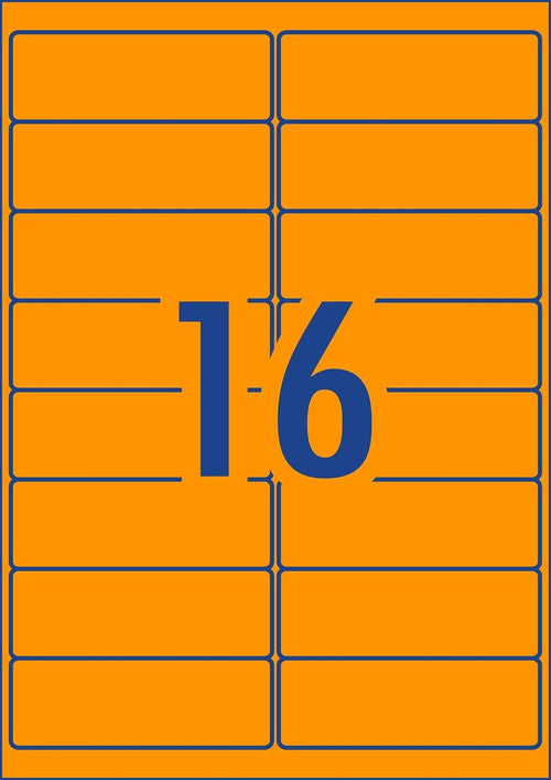 Avery Fluoro Orange Signalling Labels L7162FO 400 Pack 99.1 x 34mm 16UP