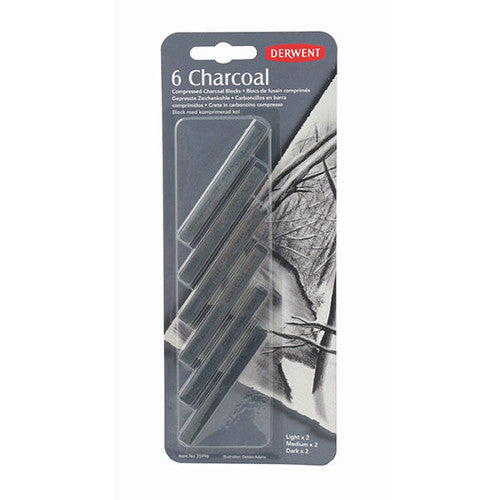 Derwent Compressed Charcoal Pack of 6 Box of 6