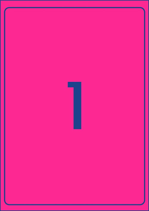 Avery Fluoro Pink Signalling Labels L7167FP 25 Pack 199.6 x 289.1mm 1UP
