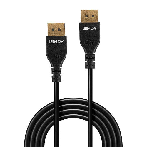 Lindy 2m Slim DisplayPort 1.4 Cable Black