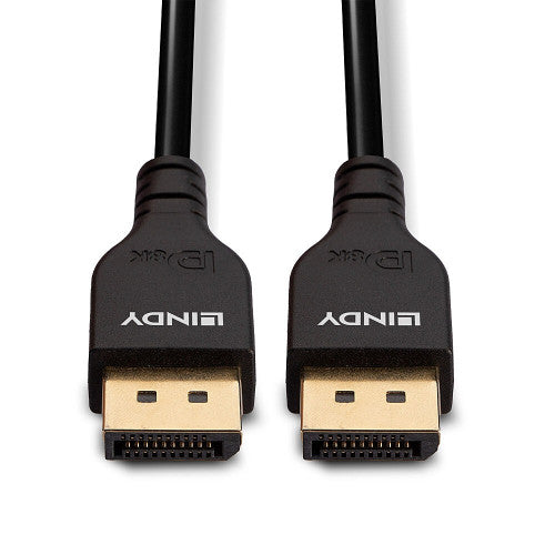 Lindy 3m Slim DisplayPort 1.4 Cable Black