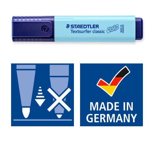 Staedtler 364 C Textsurfer Classic Highlighter Chisel Tip 1-5mm Pastel Colours Wallet of 4