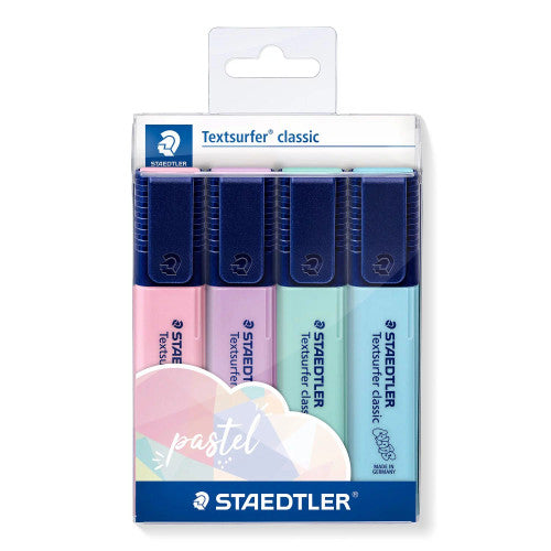 Staedtler 364 C Textsurfer Classic Highlighter Chisel Tip 1-5mm Pastel Colours Wallet of 4