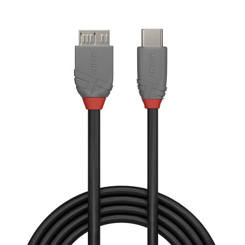 Lindy 0.5m USB 3.2 Type C to Micro-B Cable 5Gbps Anthra Line