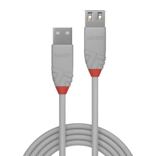 Lindy 0.5m USB 2.0 Type A Extension Cable Anthra Line Grey
