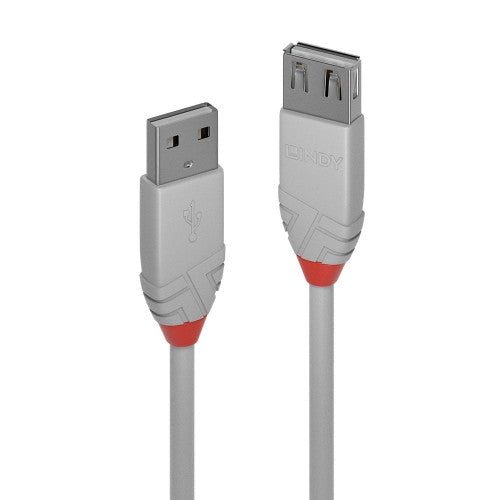 Lindy 5m USB 2.0 Type A Extension Cable Anthra Line Grey