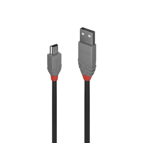 Lindy 0.5m USB 2.0 Type A to Mini-B Cable Anthra Line