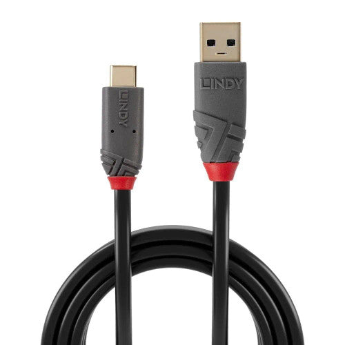 Lindy 1.5m USB 3.2 Type A to C Cable 10Gbps 5A PD Anthra Line