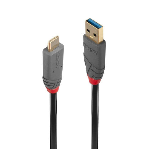 Lindy 1.5m USB 3.2 Type A to C Cable 10Gbps 5A PD Anthra Line
