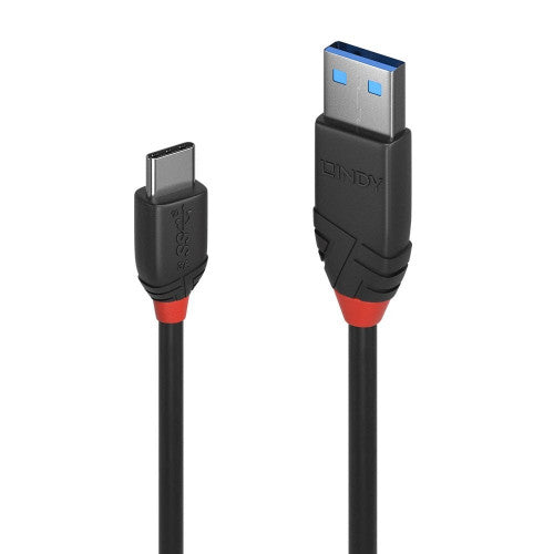 Lindy 1m USB 3.2 Type A to C Cable 10Gbps Black Line