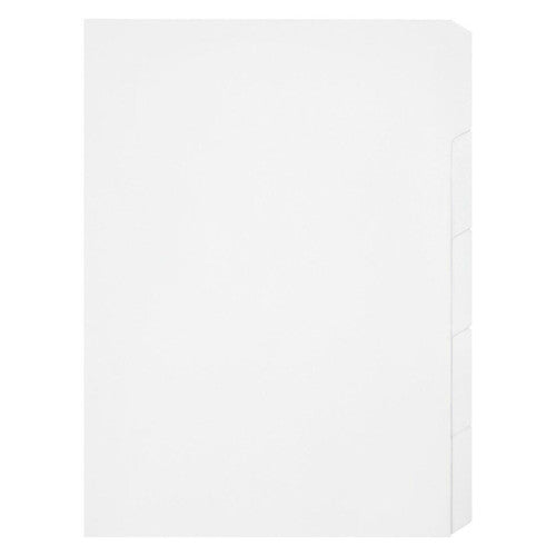 Marbig Indices and Dividers 5 Tab Manilla A4 Unpunched White Pack of 25