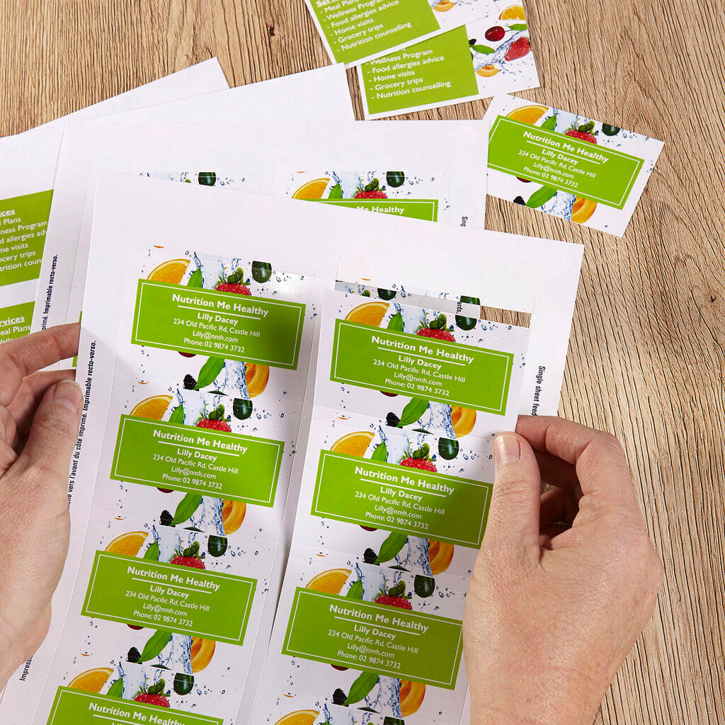 Avery White Quick and Clean Inkjet Business Card Gloss 220gsm 8UP – view 4