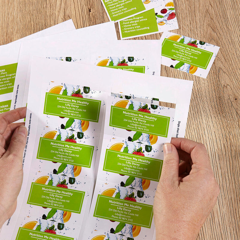 Avery White Quick and Clean Inkjet Business Card Gloss 220gsm 8UP – view 4