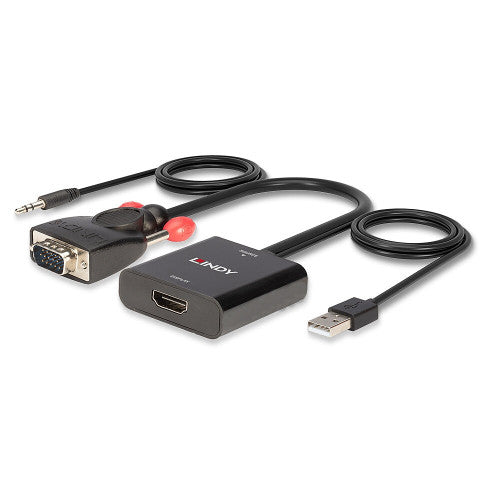 Lindy VGA and Audio to HDMI Converter Black