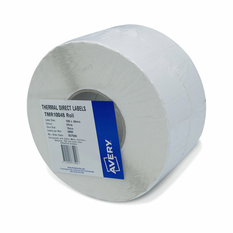 Avery White Thermal Labels TMR10048 3000/Roll 100 x 48mm