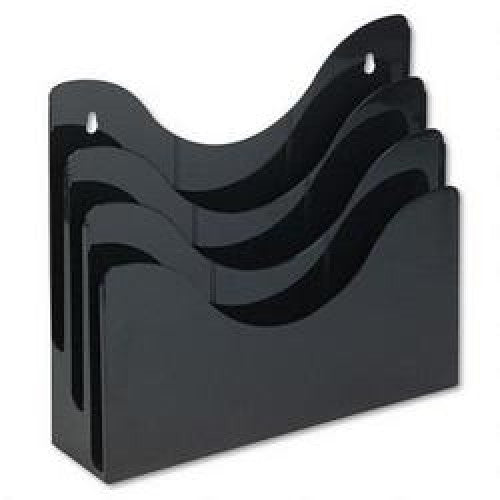 Deflecto 3 Pocket 3 Tier Brochure Holder A4 Landscape Black