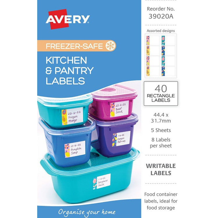 Avery White With Different Motifs Kitchen Pantry Labels Rectangular 44.4x31.7mm 5 Pack Design 1