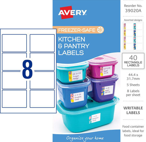 Avery White With Different Motifs Kitchen Pantry Labels Rectangular 44.4x31.7mm 5 Pack Design 1
