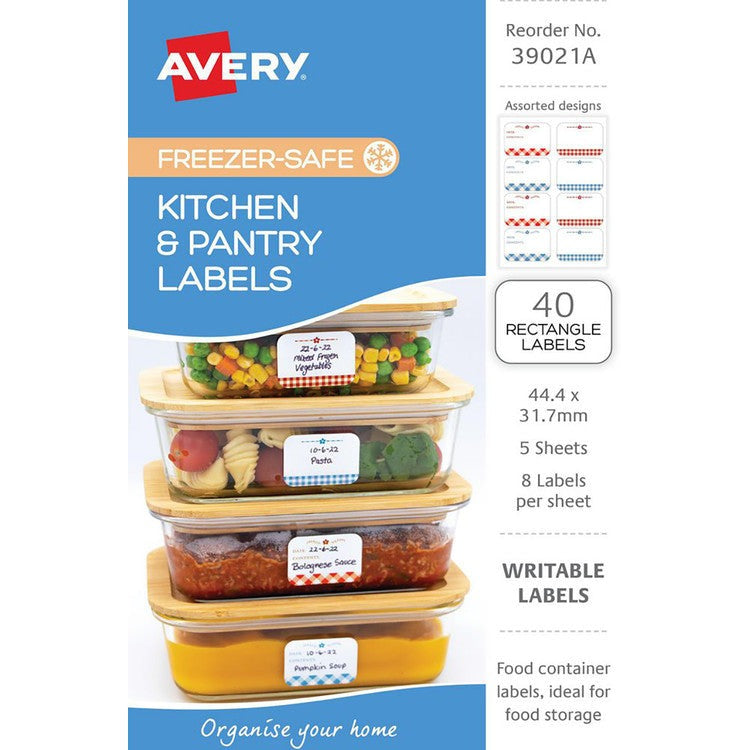 Avery White With Different Motifs Kitchen Pantry Labels Rectangular 44.4x31.7mm 5 Pack Design 2