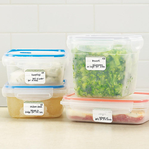 Avery White with Green Details Rectangle Removable Freezer-Safe Labels 40 Pack 44.4 x 31.7mm