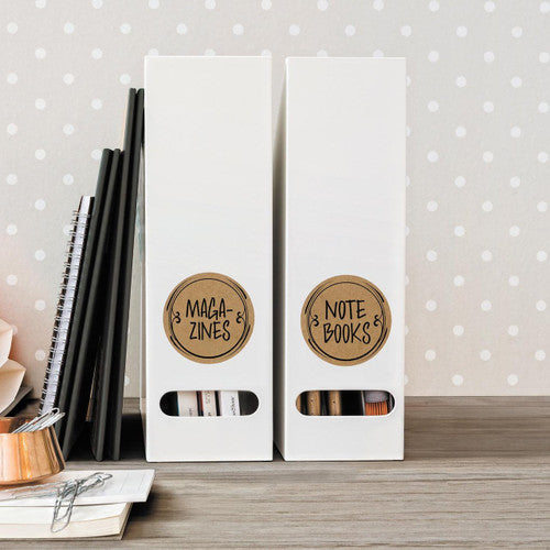 Avery Kraft Brown Round Organisation and Storage Labels 70mm Diameter 8 Pack