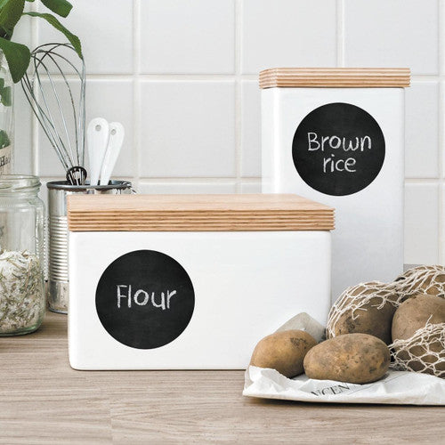 Avery Chalkboard Round Rewritable Kitchen and Pantry Labels 70mm Diameter 8 Pack