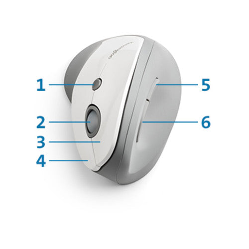Kensington Pro Fit Ergo Vertical Wireless Mouse Grey