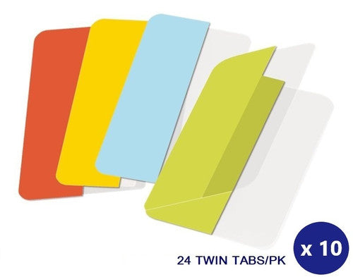 3L 100852428 TWIN TABS 40MM ASSORTED COLOURS (24 TABS) BOX 10