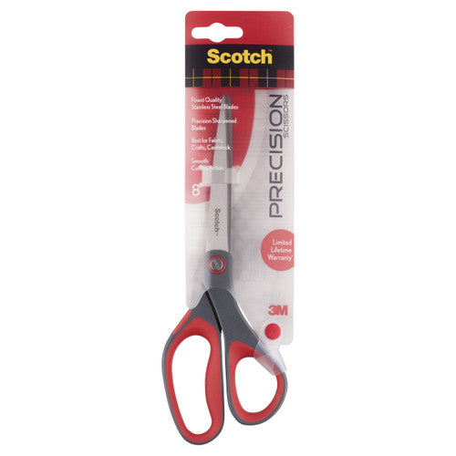 Scotch 1448 Precision Scissors 203.2mm Grey and Red