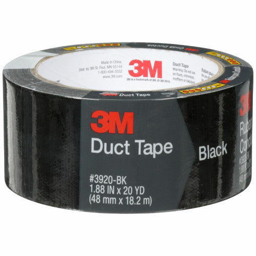 3M Duct Tape 3920-BK black roll, 48mm wide by 18.2 metres long, for repairs, bundling and craft