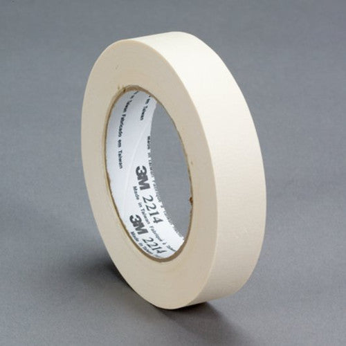 3M Paper Masking Tape 2214 on crepe paper backing, 36mm x 50m roll, carton of 24