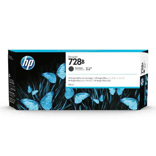 HP 728B DesignJet Ink Cartridge Matte Black 300ml