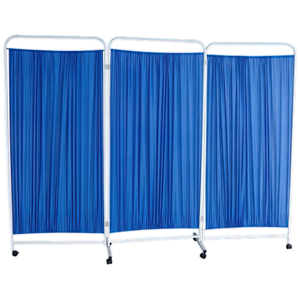 3 Panel Mobile Privacy Screen 219 x 180 x 15cm showing full-height folding privacy screen for first aid room, treatment bay, and clinical patient privacy