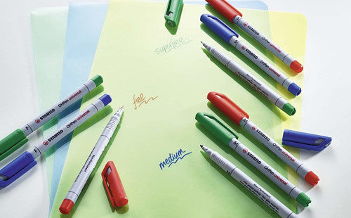 Stabilo OHPen Universal Soluble Overhead Projector Pen Fine 0.7mm Wallet of 4 Assorted Colours