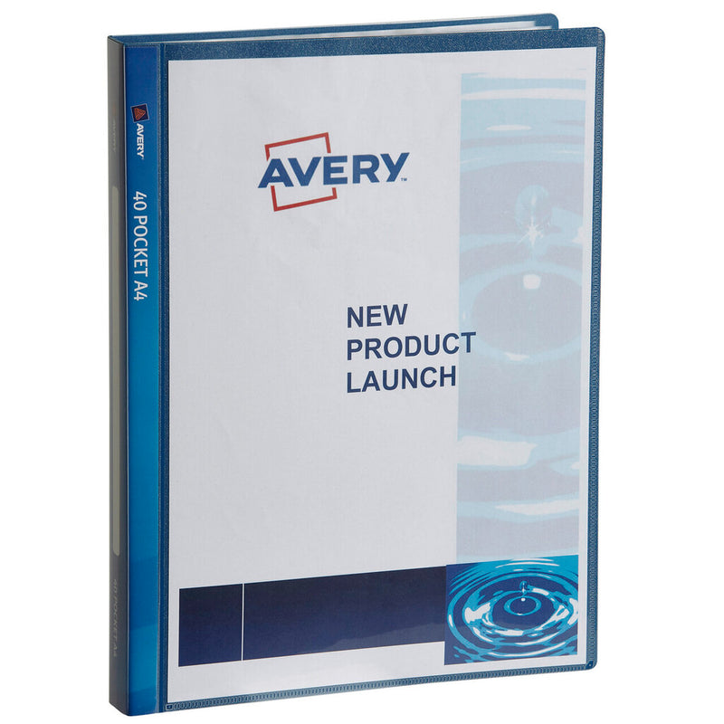 Avery Display Book Insert Cover 40 Pocket A4 Navy