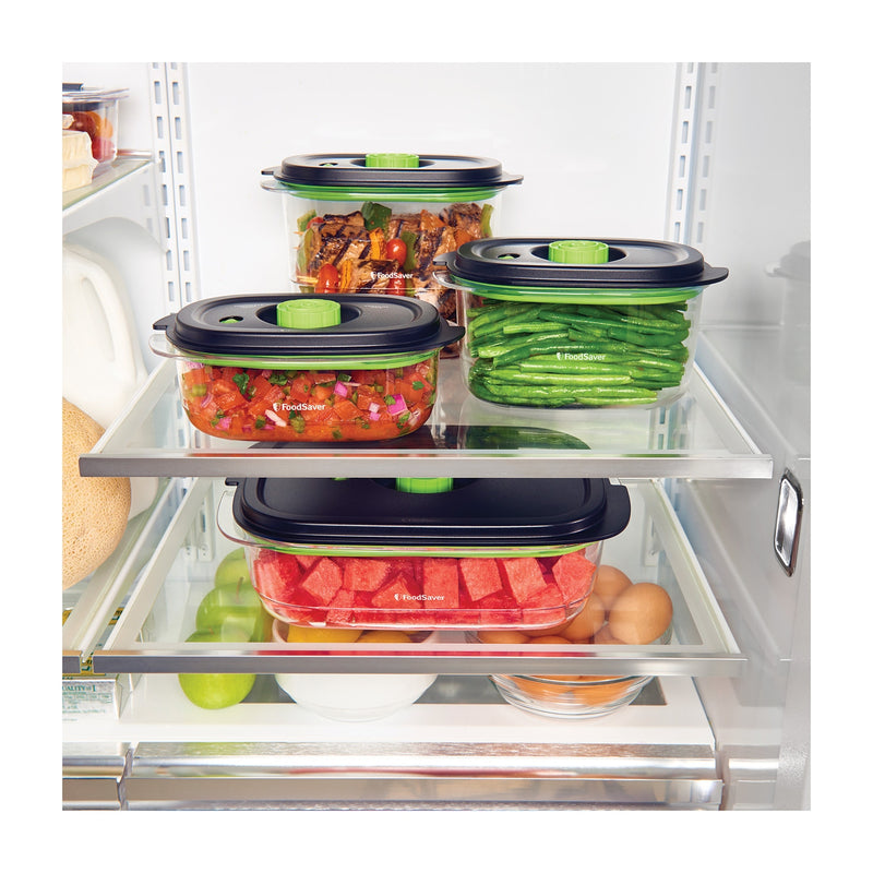 FoodSaver vacuum containers in fridge