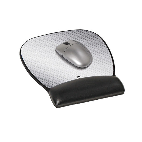 3M Precise Mousing Surface with Gel Wrist Rest MW310LE 234 x 221mm Black and Silver