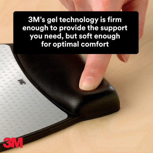 3M Precise Mousing Surface with Gel Wrist Rest MW310LE 234 x 221mm Black and Silver