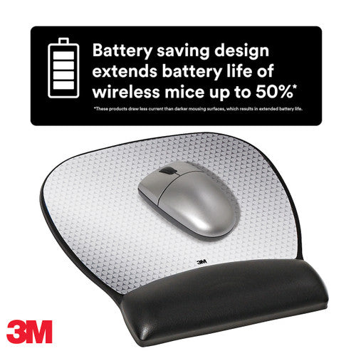 3M Precise Mousing Surface with Gel Wrist Rest MW310LE 234 x 221mm Black and Silver