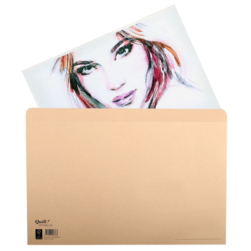 Quill Kraft Folio with Flap 240gsm A2 Pack of 5