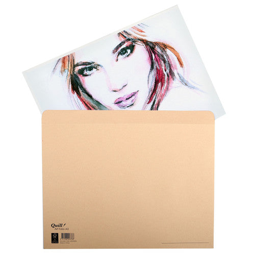 Quill Kraft Folio with Flap 240gsm A3 Pack of 5