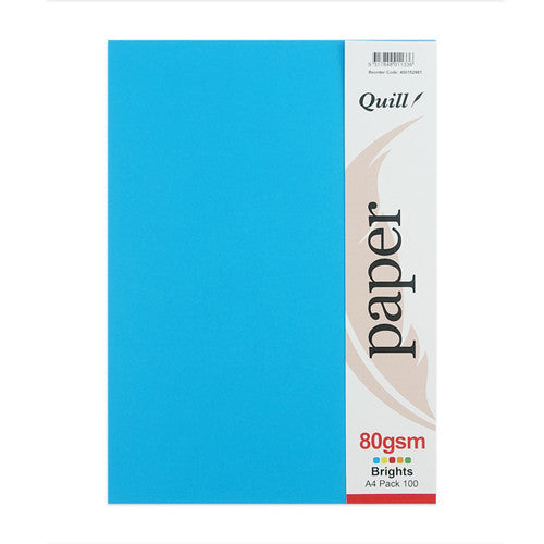 Quill Paper 80gsm A4 Brights Assorted Pack of 100
